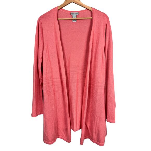 Catherines Women 1X Minimalist Staple Modest Career Office Coastal Knit Cardigan - Picture 1 of 10